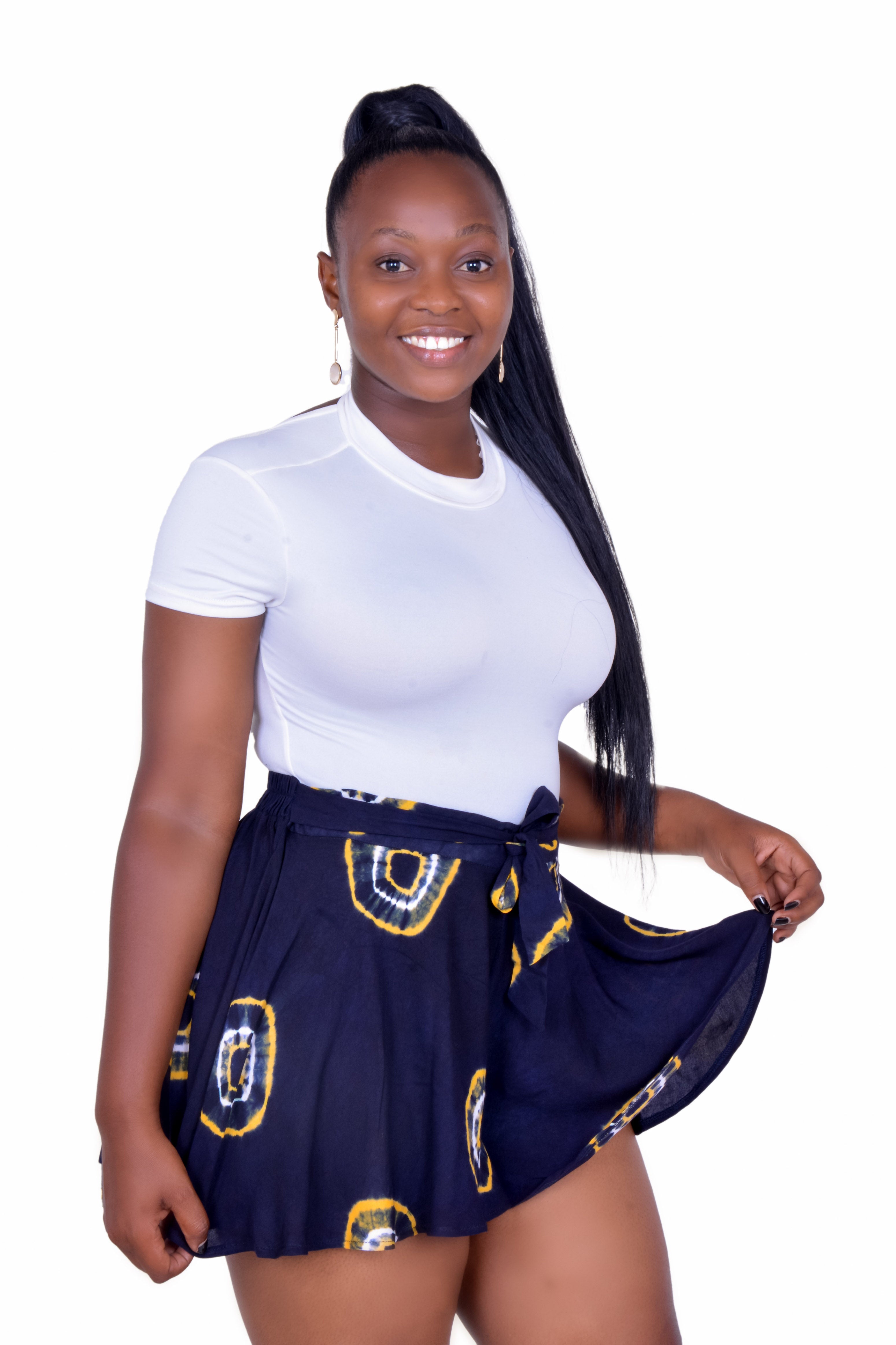 Zanzibar Yellow African Tie & Dye: Women's Soft Flowing Lightweight  Cotton Shorts.