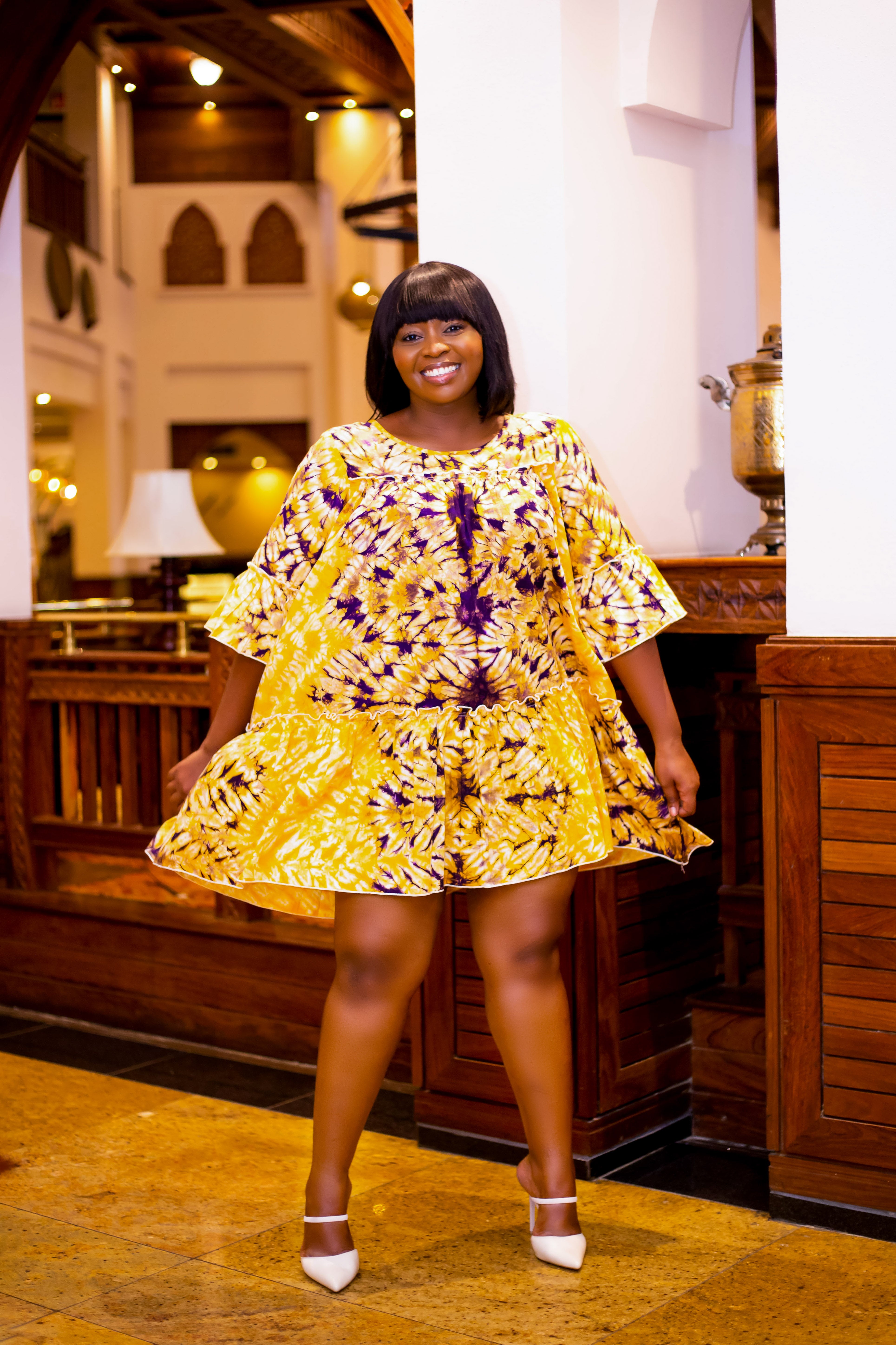 Uhuru :Bright Flowing Luxurious Stylish  Dress Made of Soft Cotton fabric