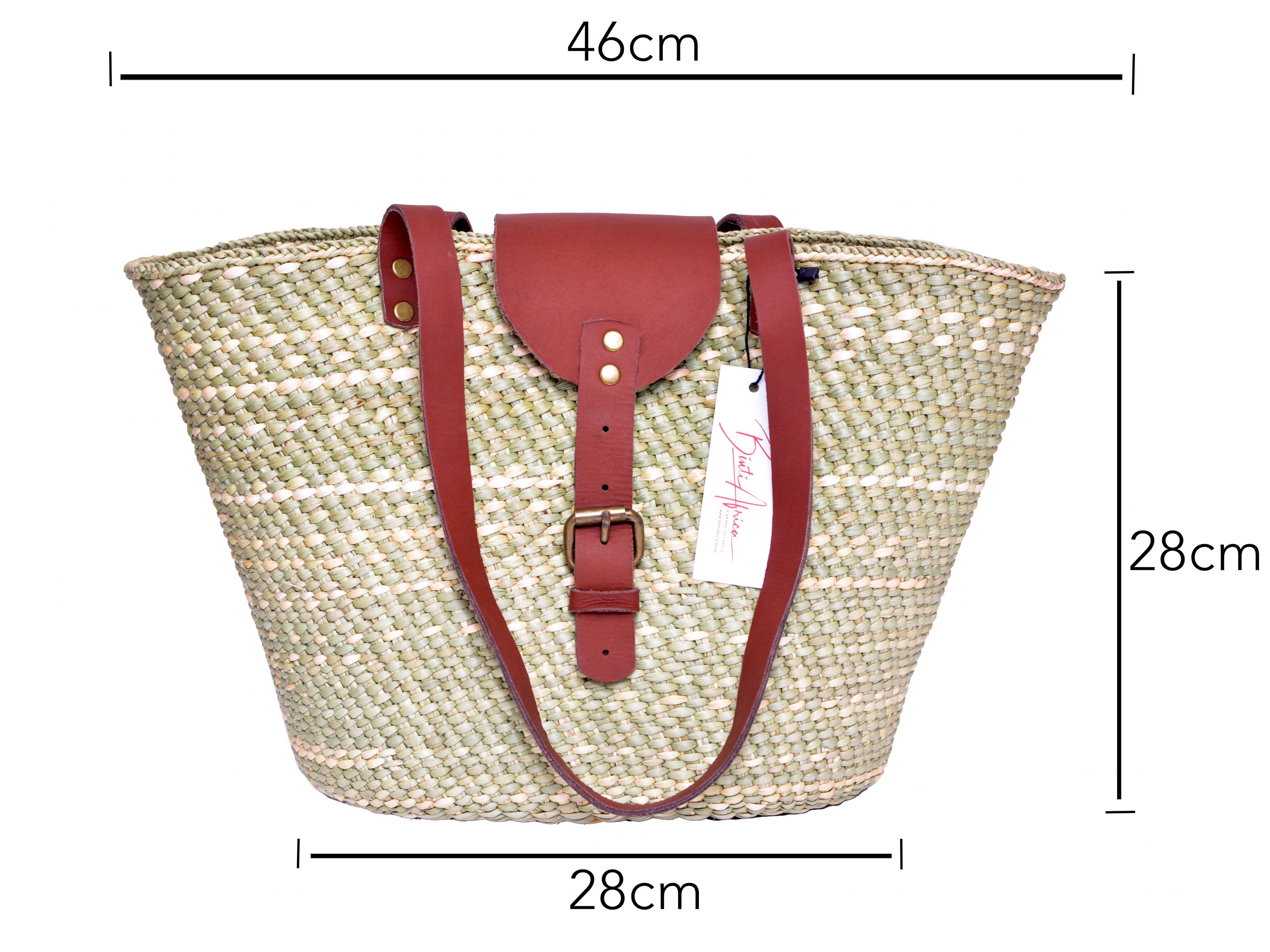 KITEZO Plain Everyday Use Handmade African Basket:Perfect for Vacations and Beach Travel