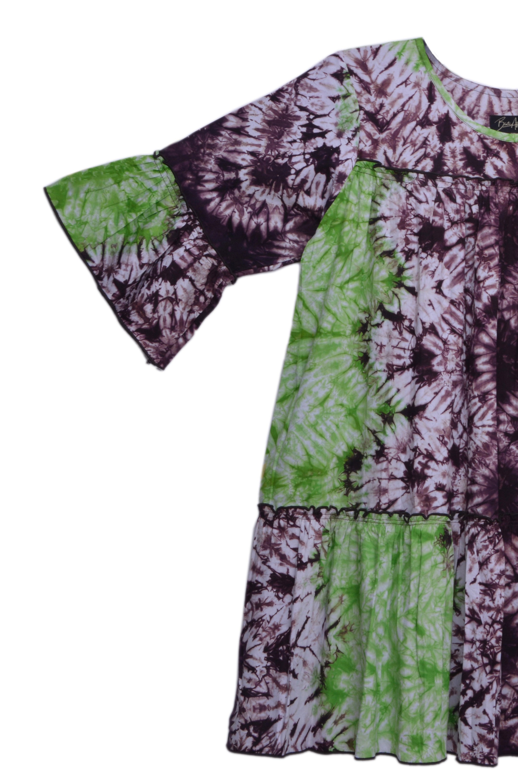 Uhuru Green :Bright Flowing Luxurious Stylish  Dress Made of Soft Cotton fabric