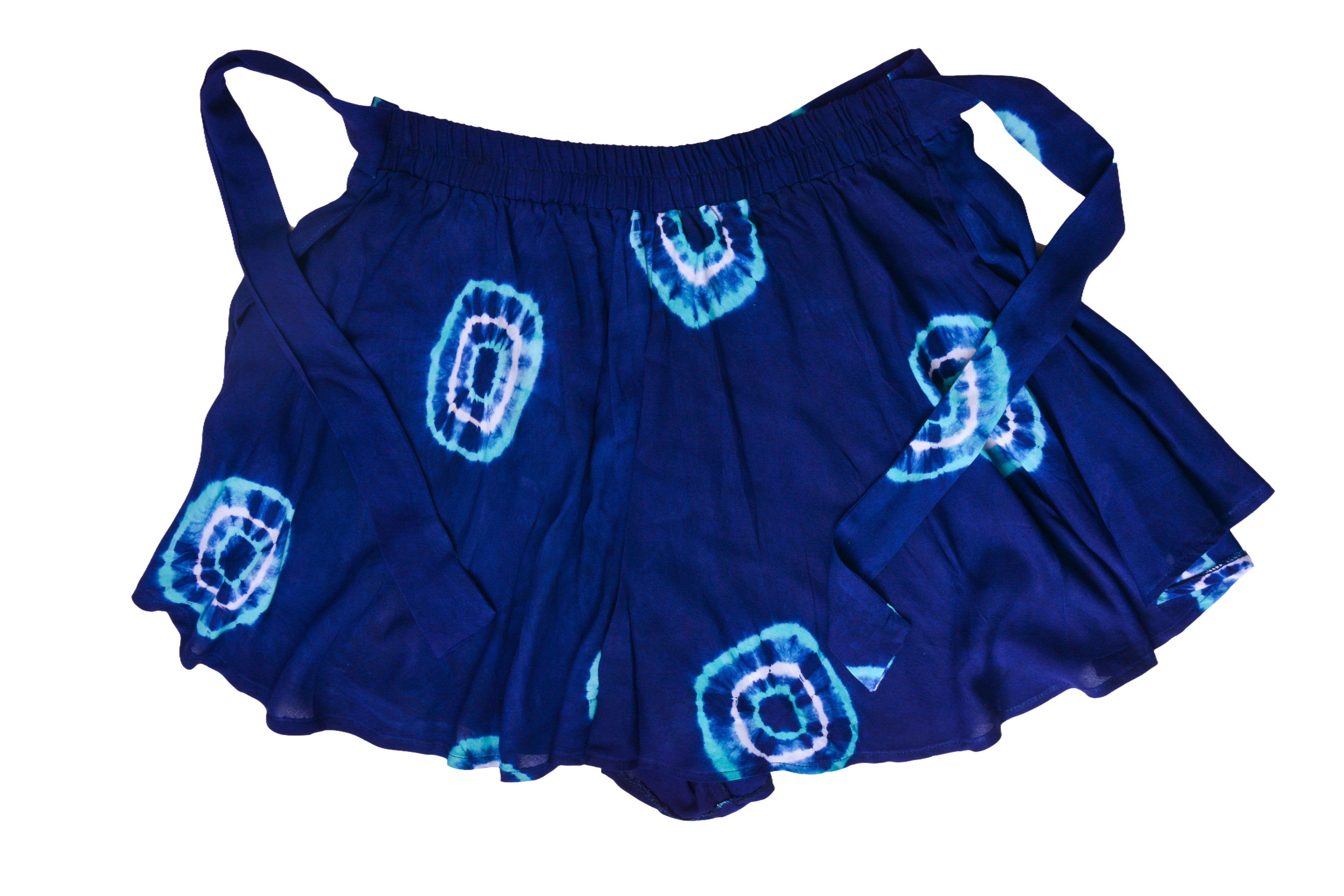 Zanzibar African Short Tie & Dye: Women's Soft Flowing Lightweight  Cotton Shorts.