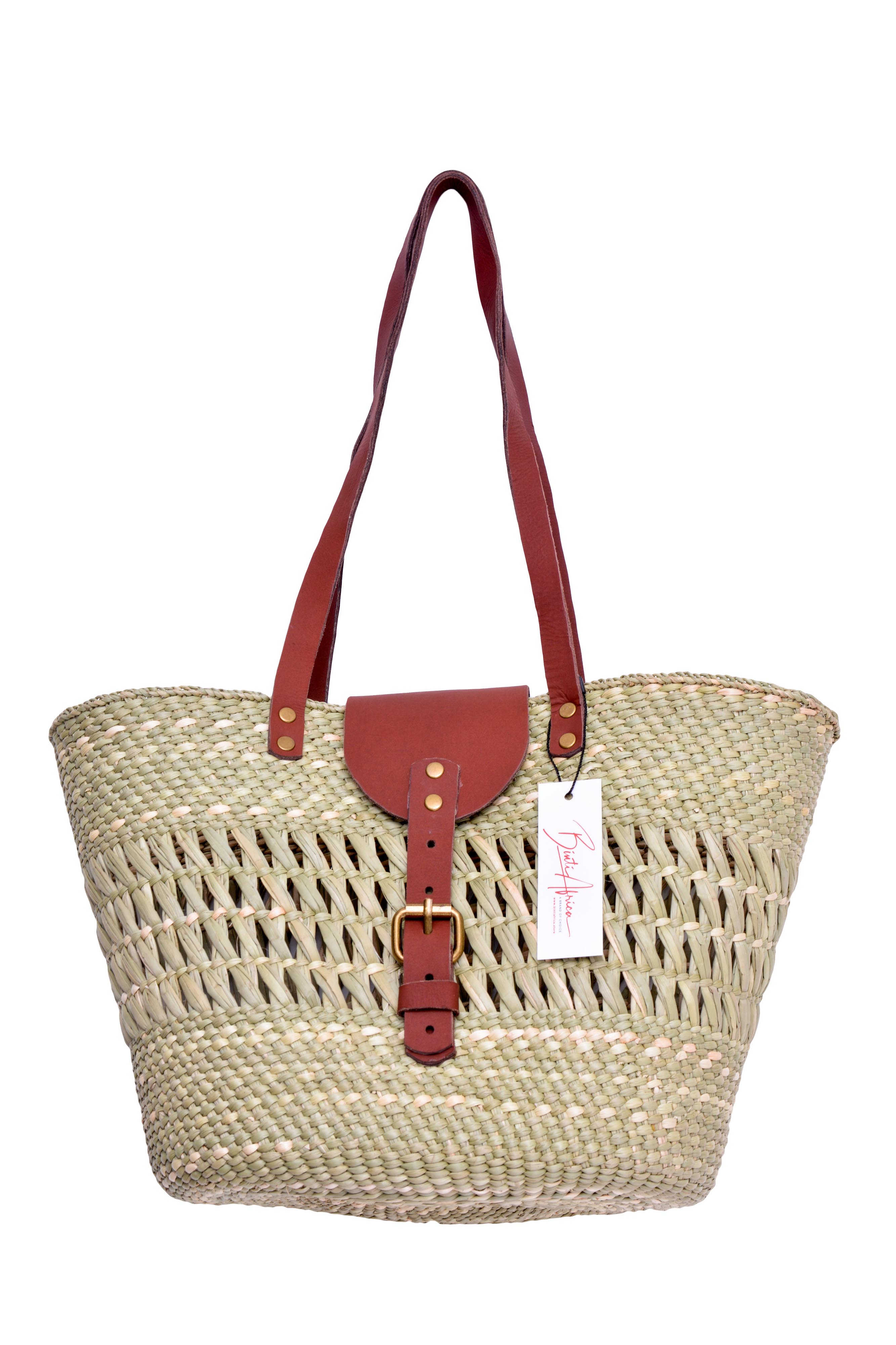 Kagege Open Side Everyday Use Handmade African Basket:Perfect for Vacations and Beach Travel