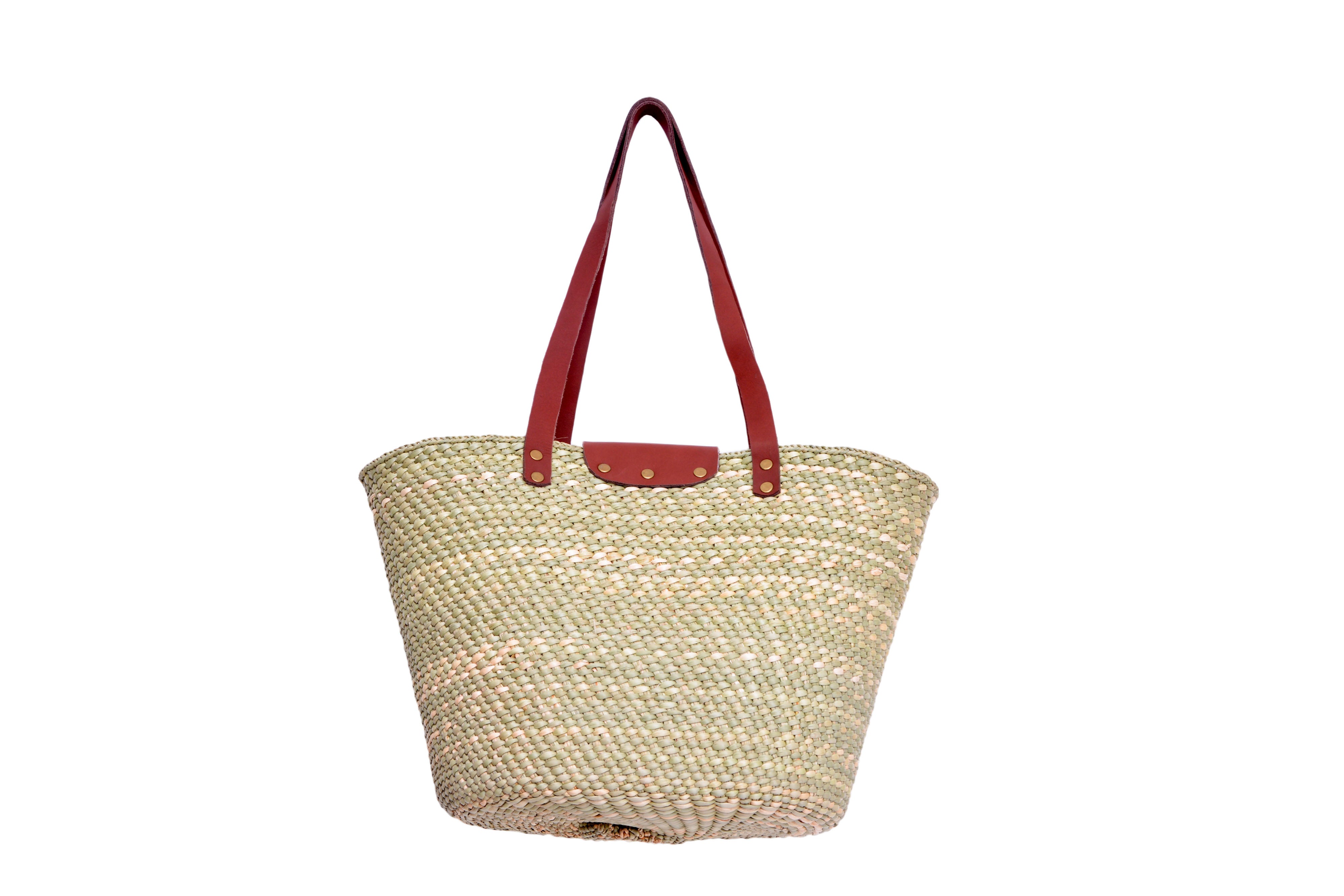 KITEZO Plain Everyday Use Handmade African Basket:Perfect for Vacations and Beach Travel