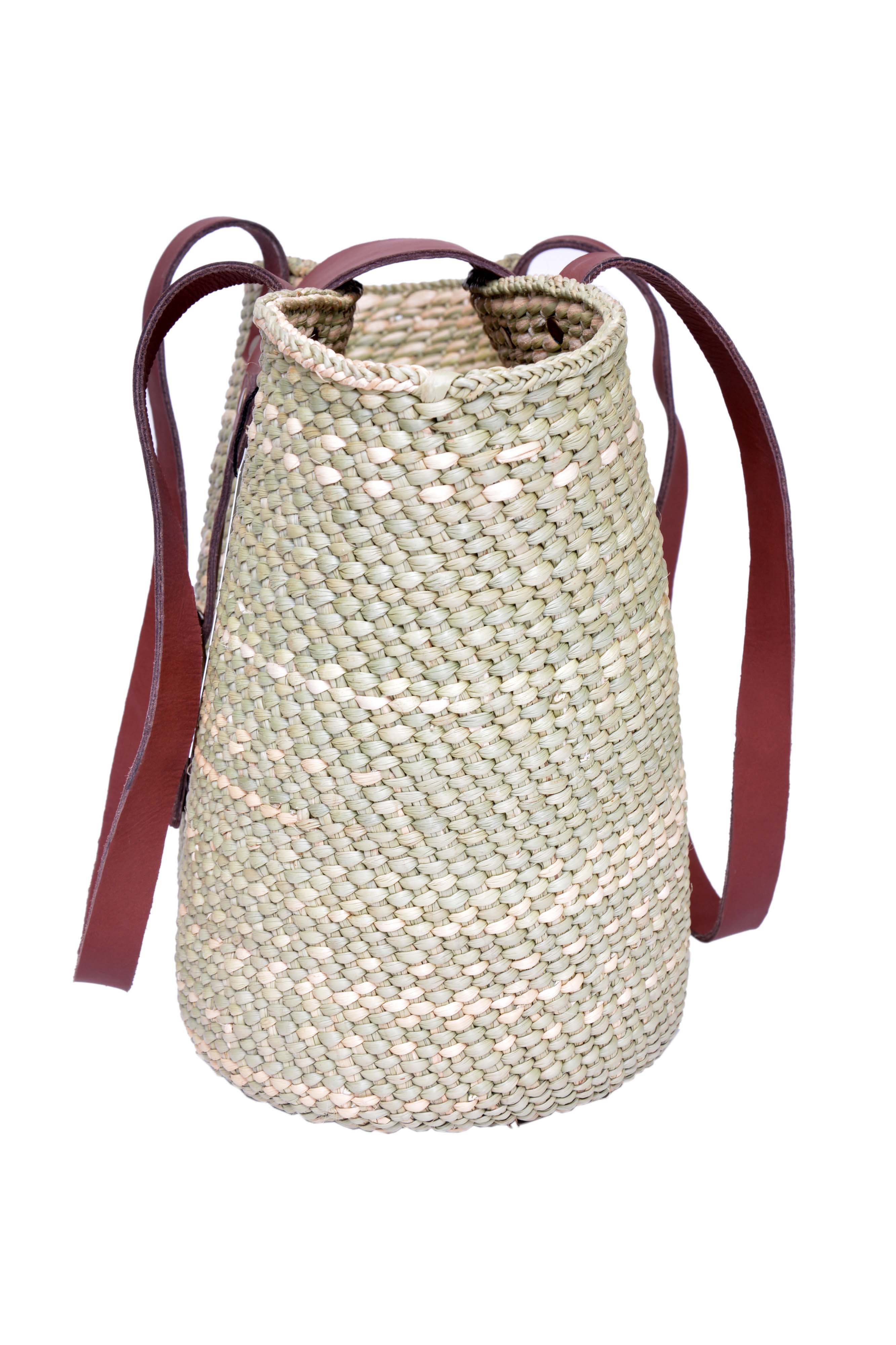 KITEZO Plain Everyday Use Handmade African Basket:Perfect for Vacations and Beach Travel