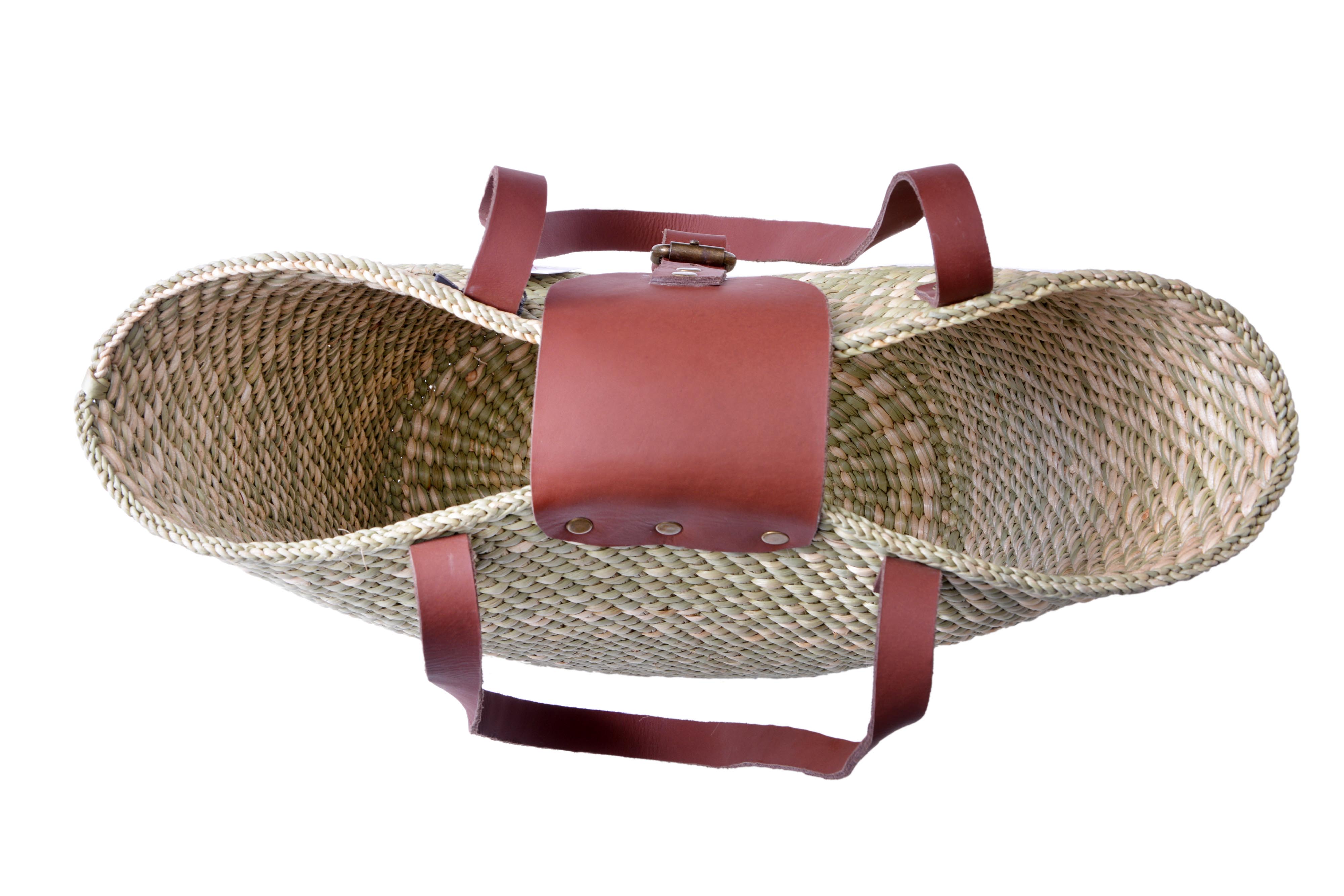 KITEZO Plain Everyday Use Handmade African Basket:Perfect for Vacations and Beach Travel