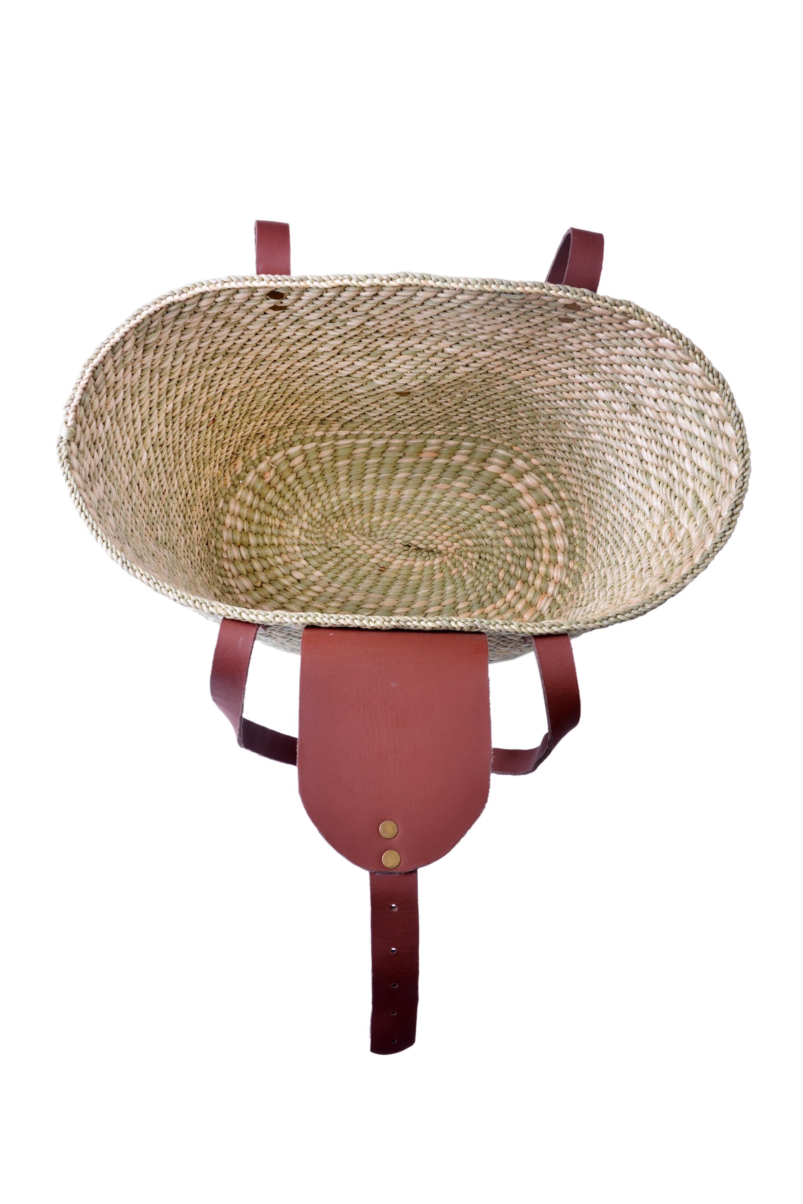 KITEZO Plain Everyday Use Handmade African Basket:Perfect for Vacations and Beach Travel