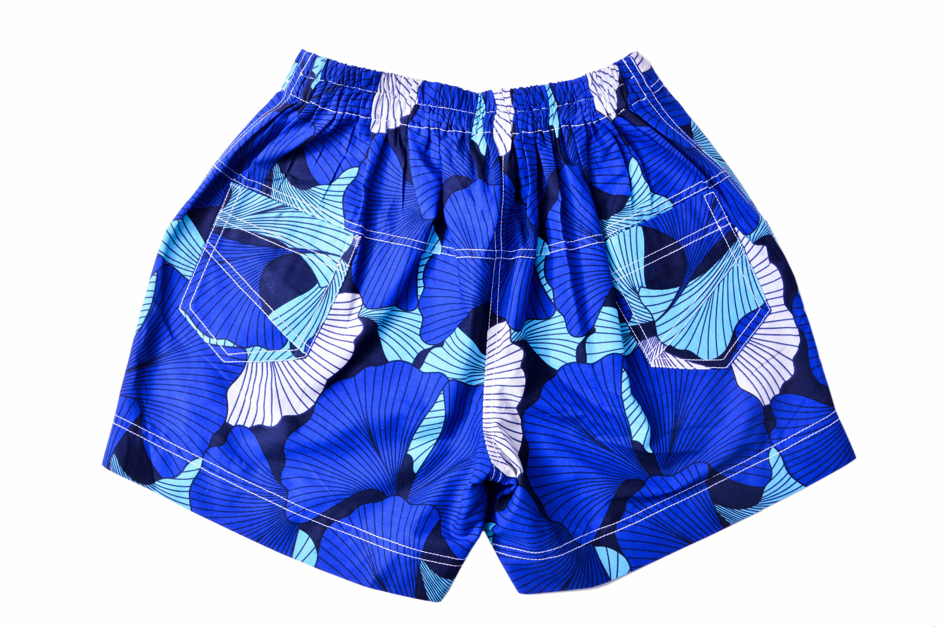 Women's Gladee Kipepeo Vibrant Blue African Print Casual Shorts